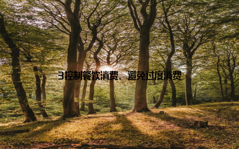 3控制餐饮消费, 避免过度消费