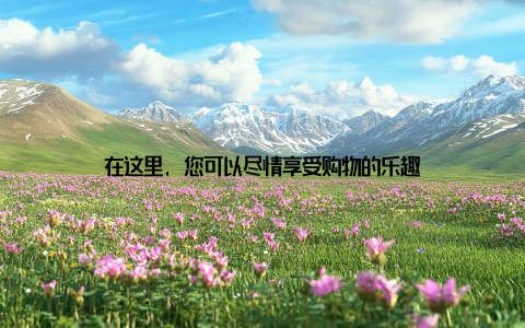 在这里, 您可以尽情享受购物的乐趣