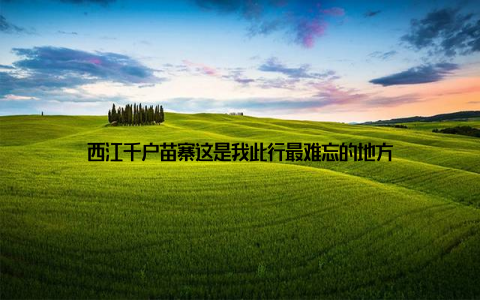 西江千户苗寨这是我此行最难忘的地方