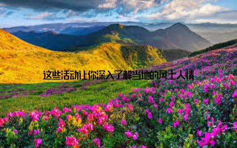 这些活动让你深入了解当地的风土人情